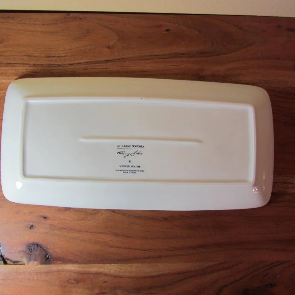 williams sonoma M masked mousie rectangle serving plate platter (W5132)